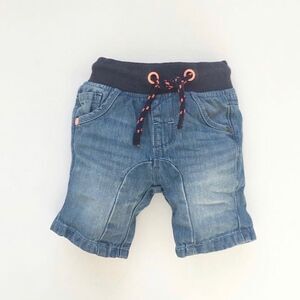 NEXT pull up blue denim shorts EUC 3-6 months